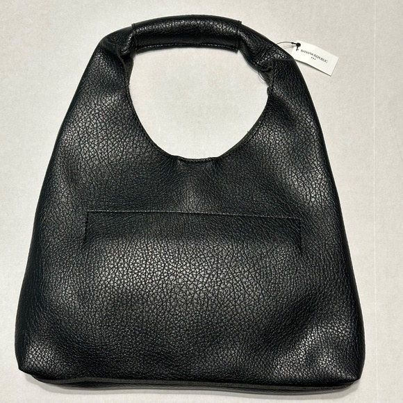 Banana Republic Mini Tote Bag Women’s Black Vegan Leather Slouchy NWT - Picture 3 of 5